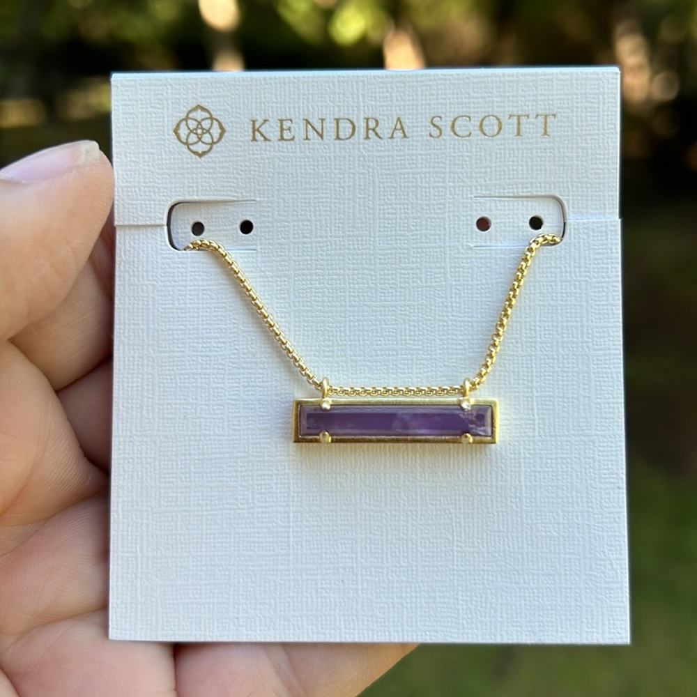 Kendra Scott Leanor Necklace Gold Light Amethyst